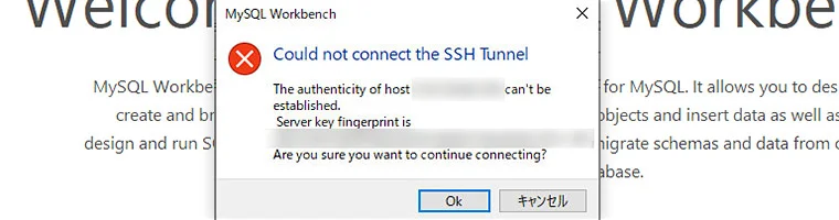 MySQL WorkbenchでSSHの不具合で接続できない場合の対処法